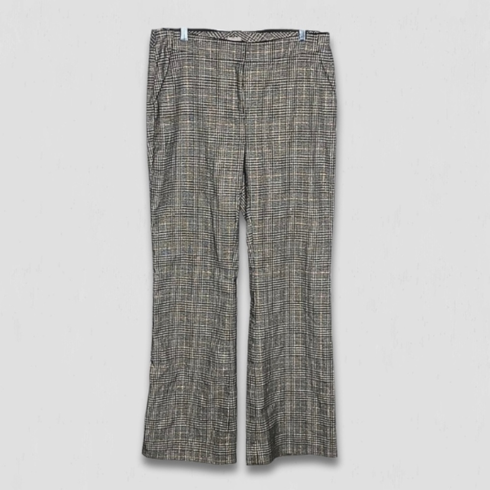 Chico's plaid pants wide leg high rise preppy academia Heritage office-wear sz 6 - Picture 2 of 9